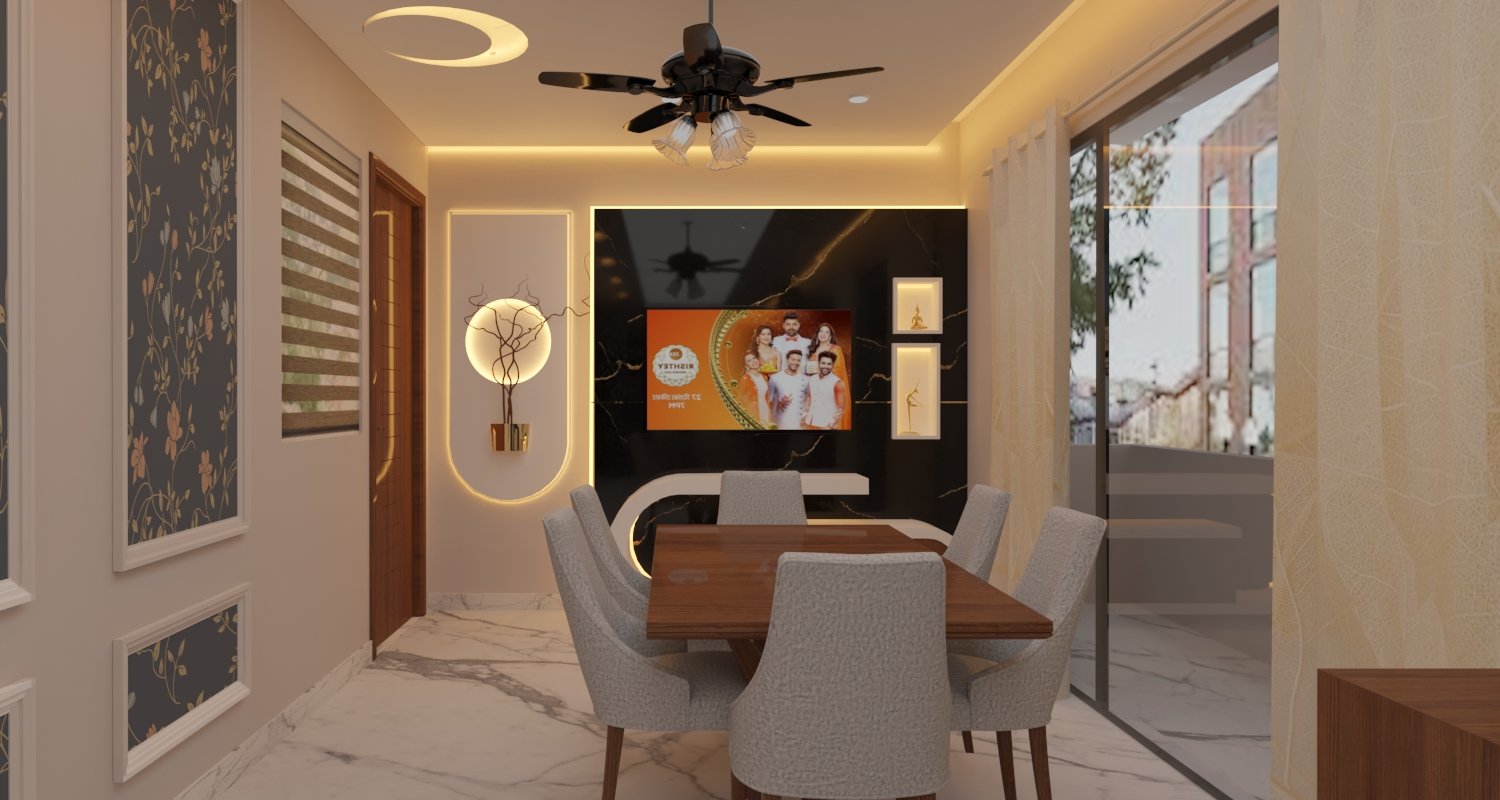 Contemporary dining area and bar integration